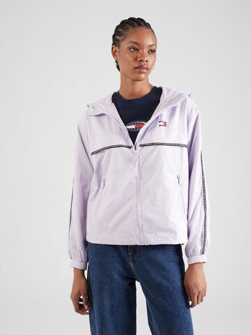 Tommy Jeans Tussenjas 'Chicago' in Lila: voorkant