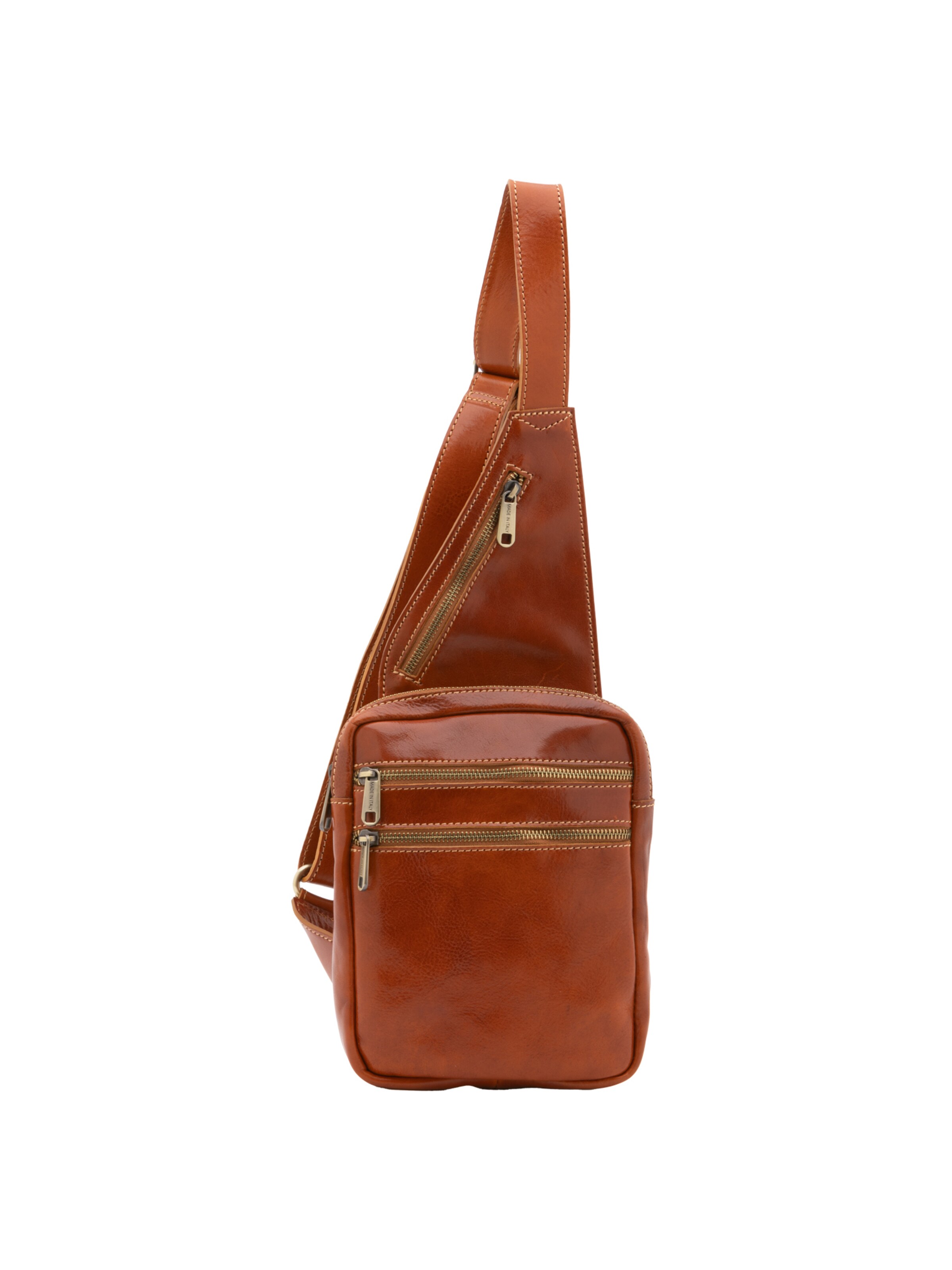 Borsa a tracolla 'Borsa a tracolla uomo in vera pelle - Made in Italy' di I Fratelli in beige: frontale