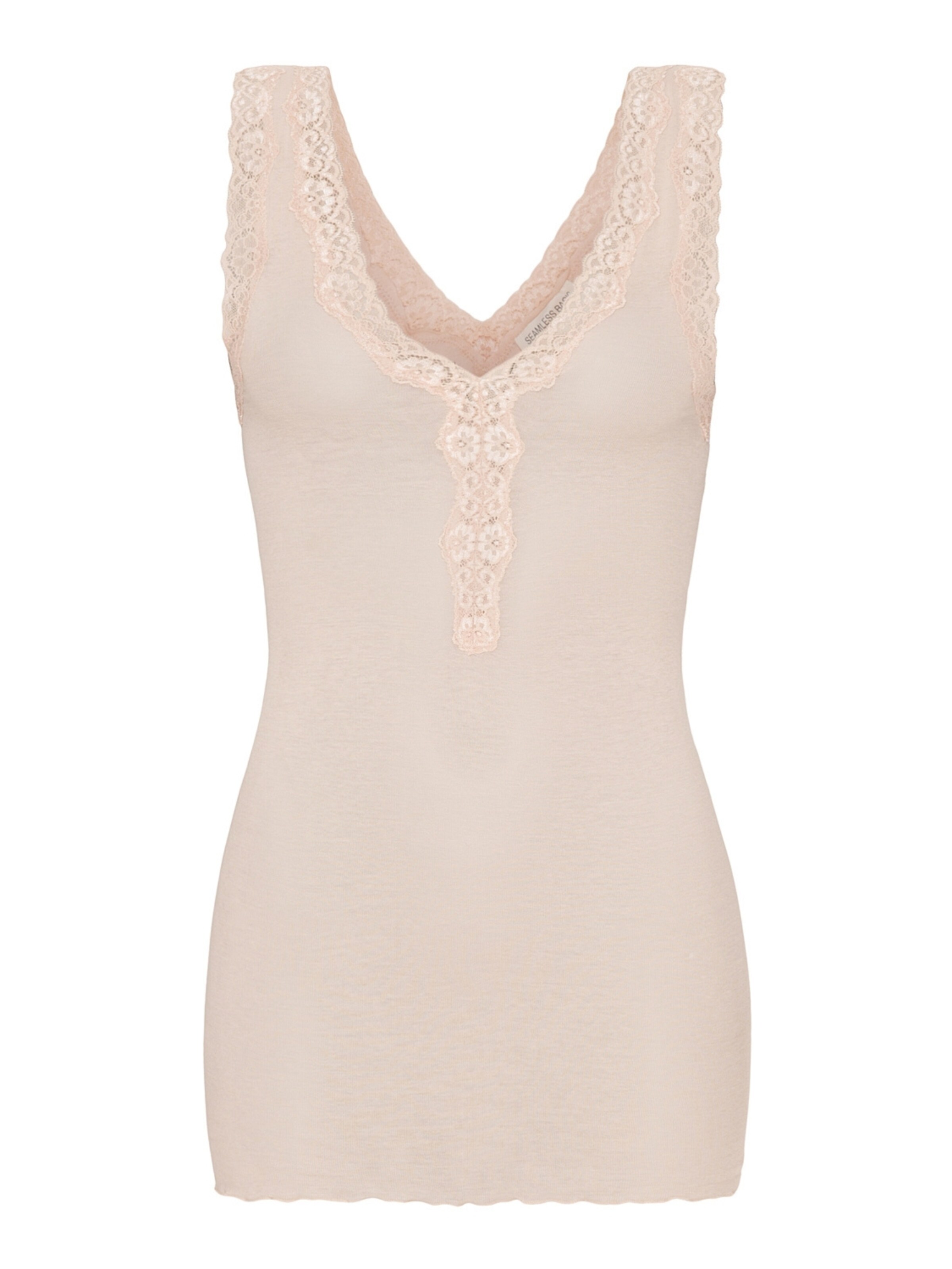 Seamless Basic Top 'Lacey' in Beige: front