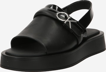 Sandale de la Calvin Klein pe negru: față
