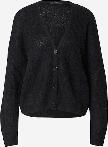 ESPRIT Knit Cardigan in Black: front