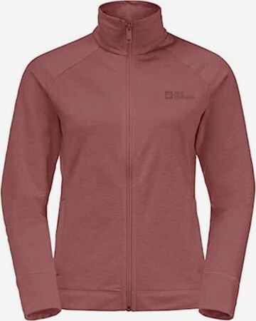 JACK WOLFSKIN Zip-Up Hoodie in Pink: front