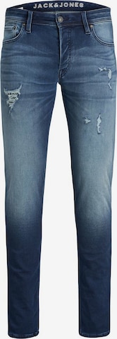 Coupe slim Jean JACK & JONES en bleu : devant