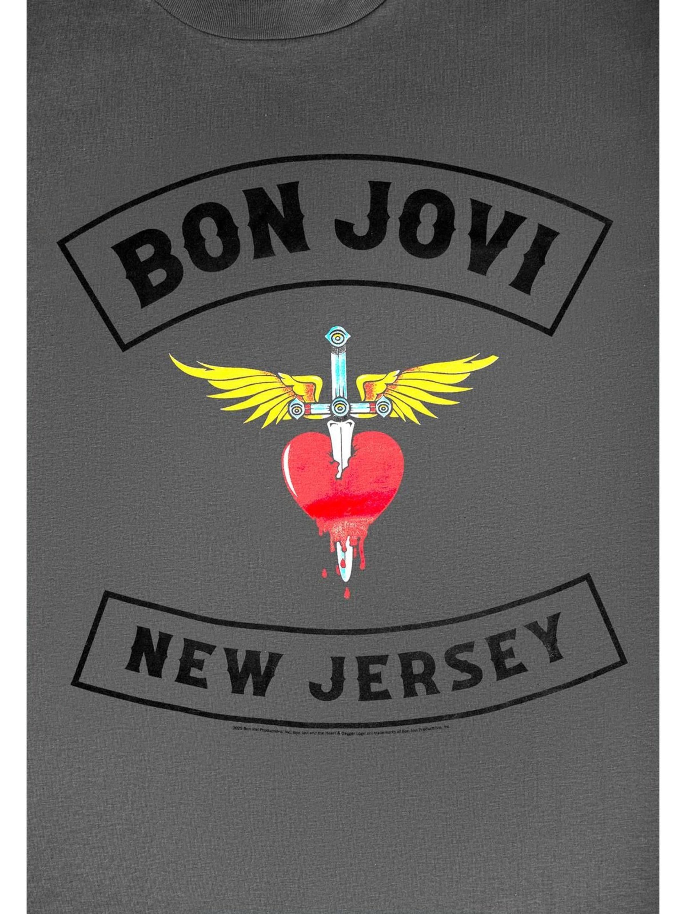 Bon Jovi Koszulka 'Bon Jovi New Jersey T-Shirt' w kolorze szary