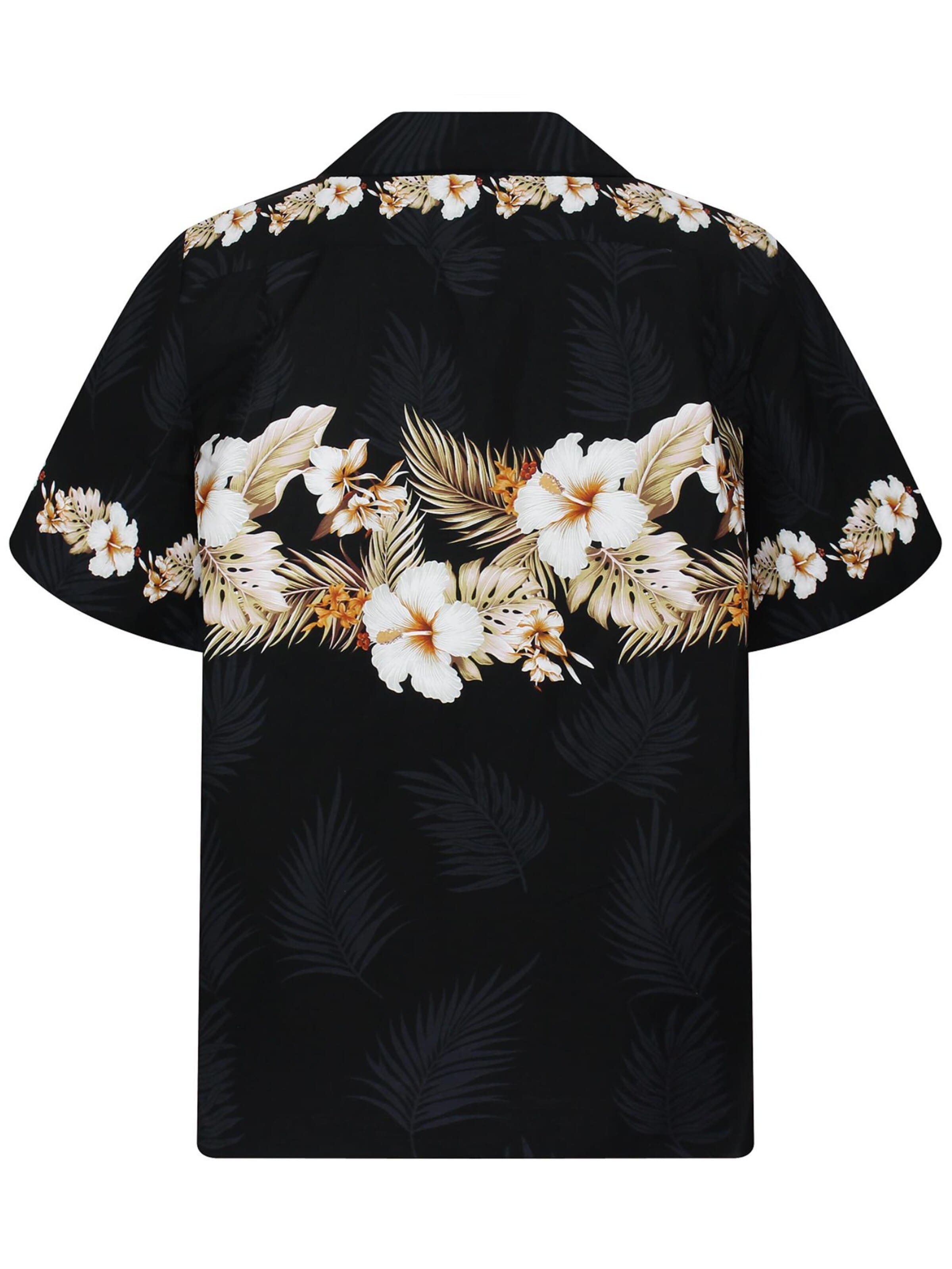 Pacific Legend Regular fit Button Up Shirt 'Blumen' in Black
