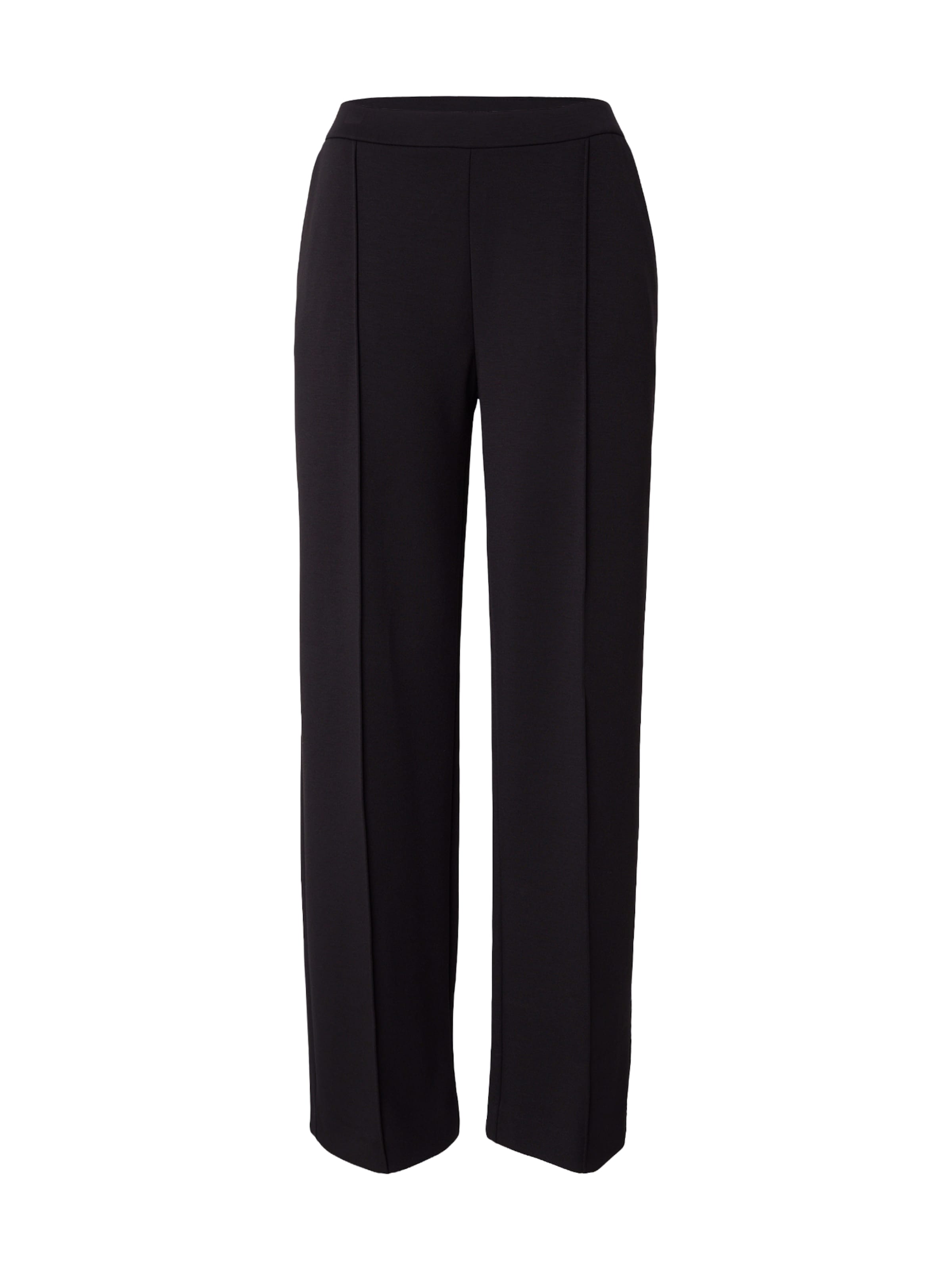 OPUS Loose fit Pleated Pants 'Melane' in Black: front