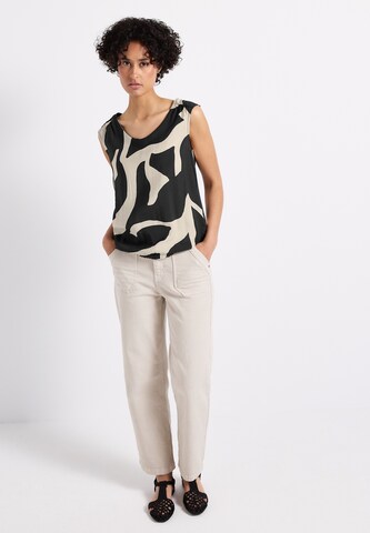 STREET ONE Strukturmix Top mit Print in Grau