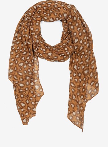 Cassandra Accessoires Scarf 'Leo' in Brown: front