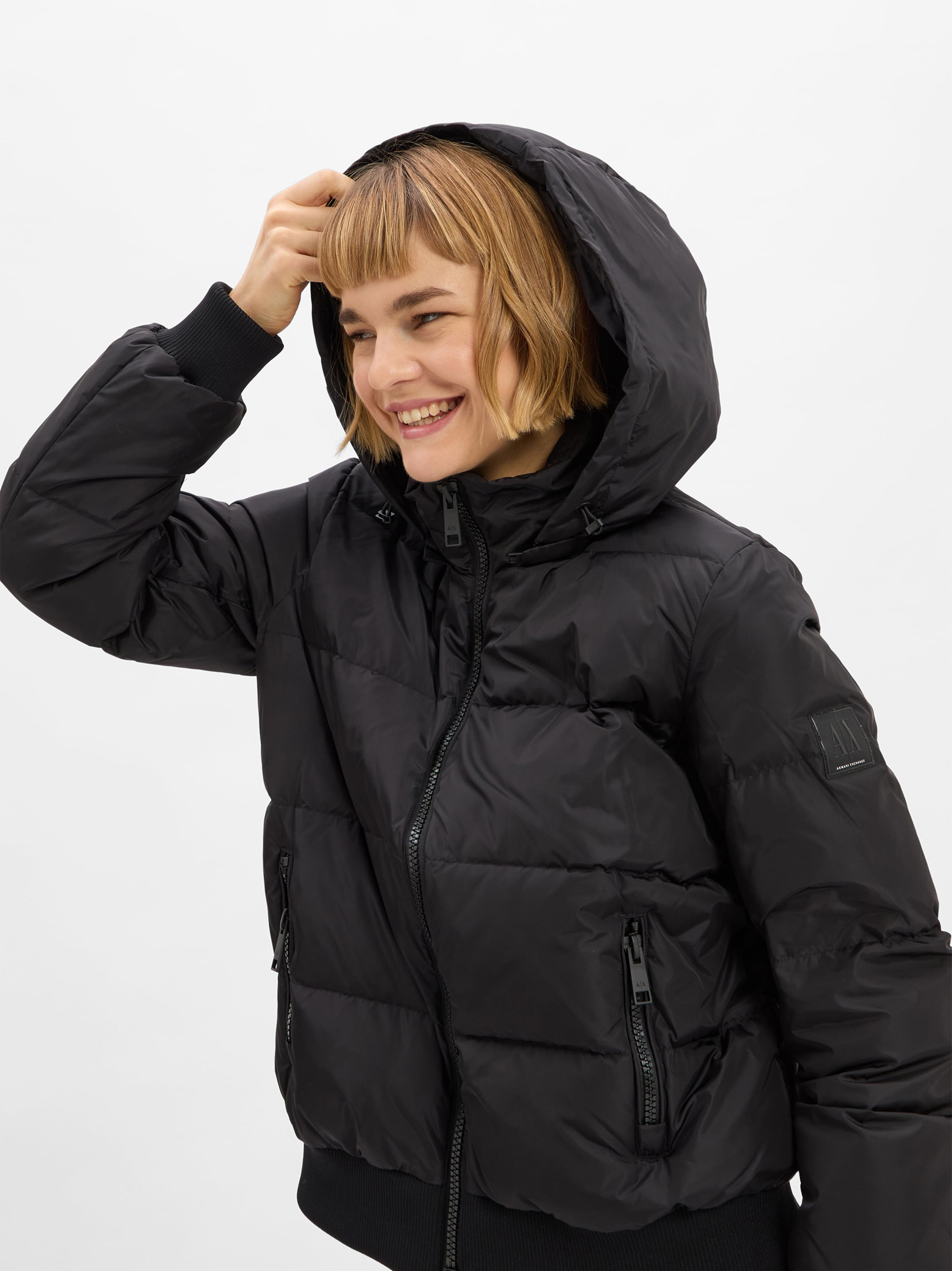 ARMANI EXCHANGE Winter Jacket 'Down' in Black | ABOUT YOU
