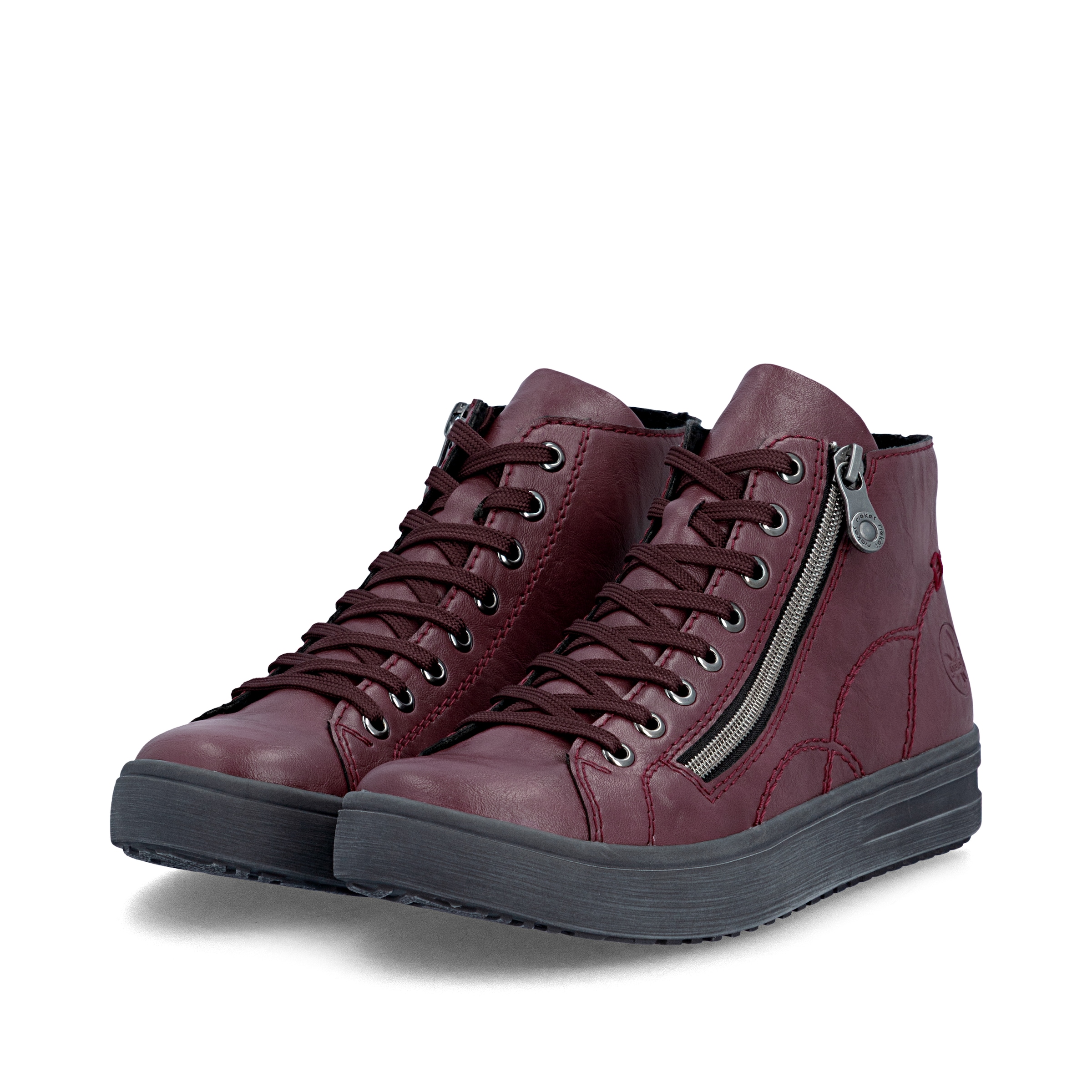 Bottines à lacets Rieker en rouge