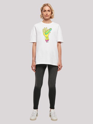 T-shirt 'Rick und Morty Pickle Hand' F4NT4STIC en blanc