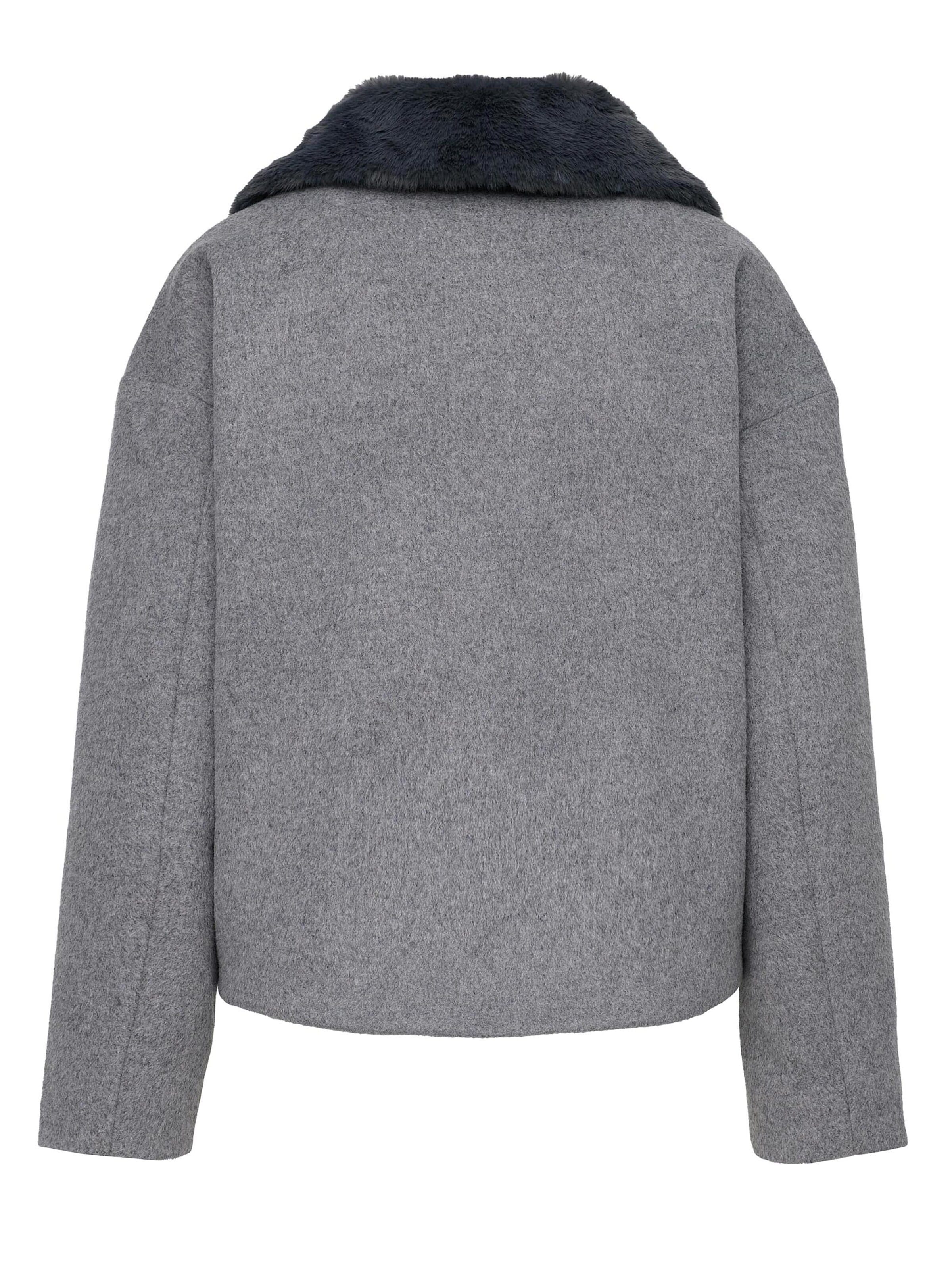 MANISA Between-season jacket 'Wolljacke' in Grey