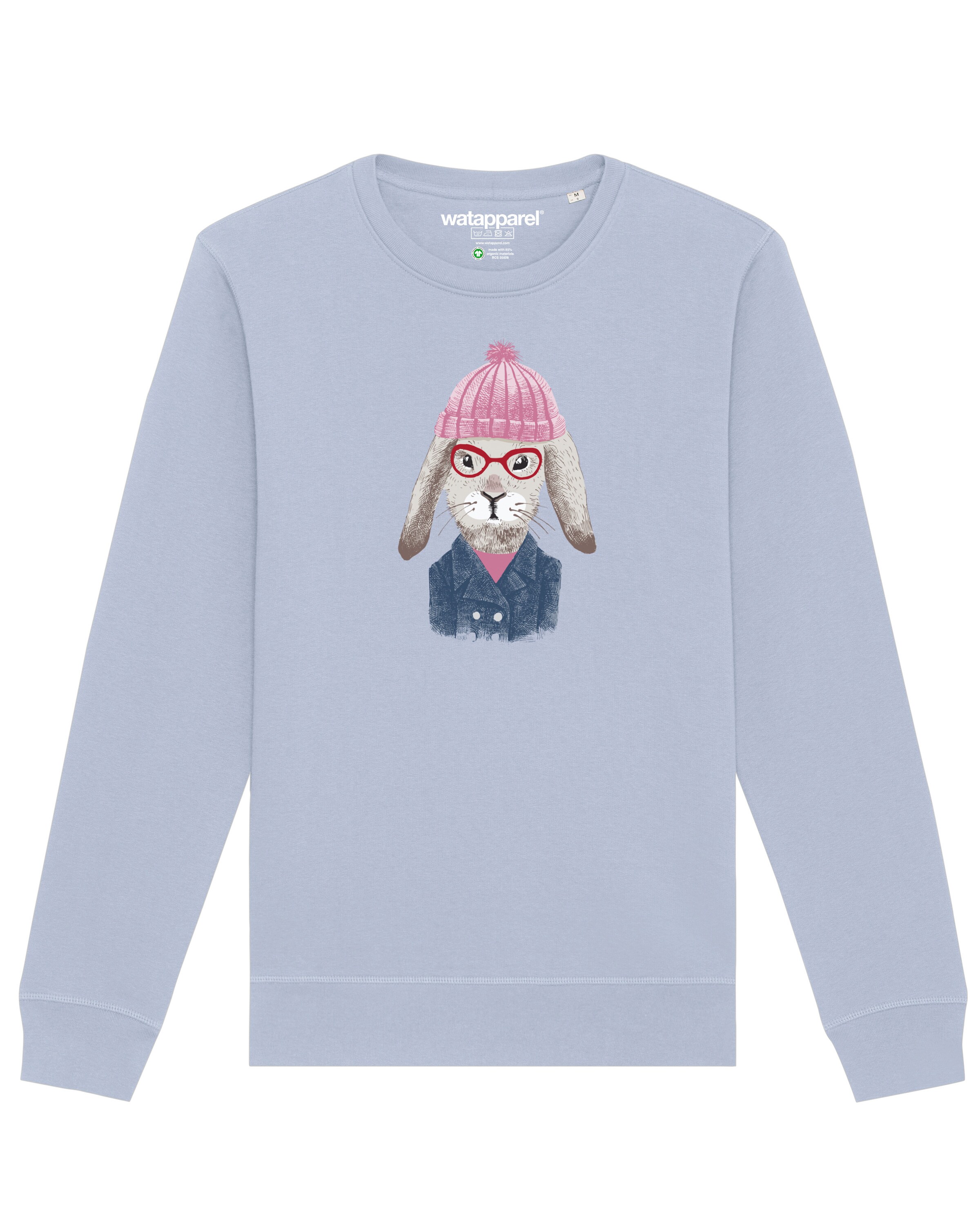 Sweat-shirt ' Hase ' Watapparel en bleu : devant