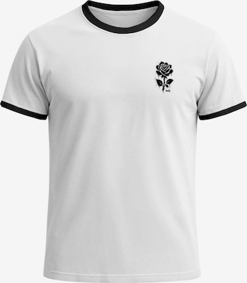 Neverless Shirt 'Graffiti Rose' in White: front