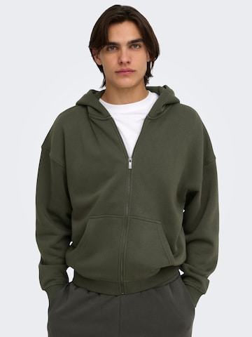 Only & Sons Bluza rozpinana 'ONSCeres' w kolorze zielony: przód