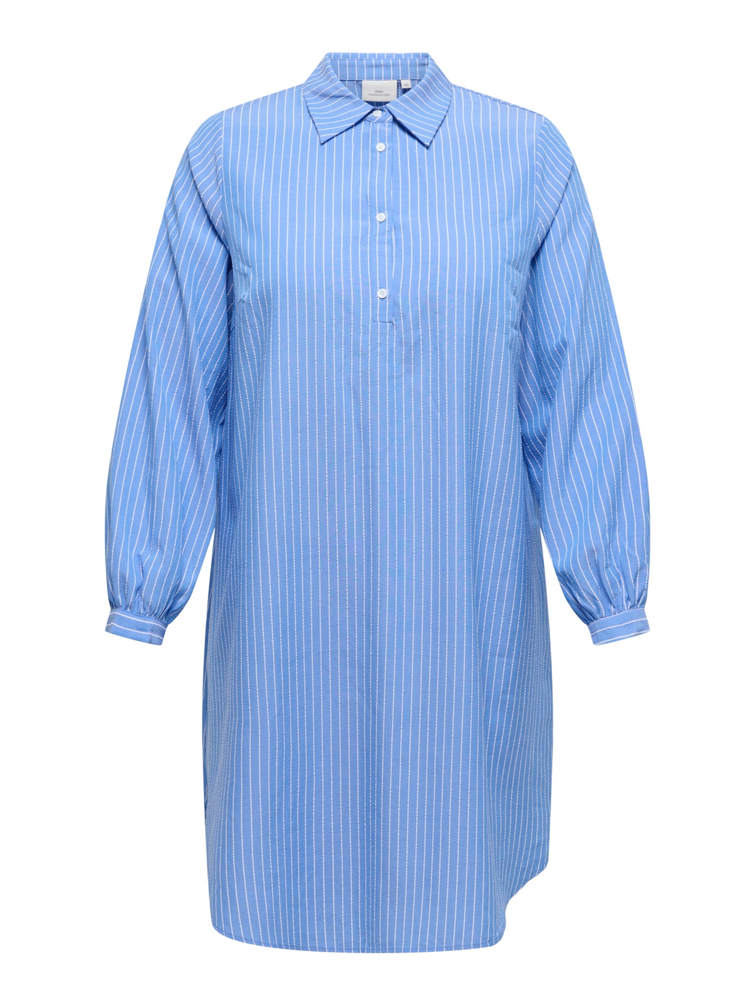 Rochie tip bluză 'CARDEA' de la ONLY Carmakoma pe albastru: față