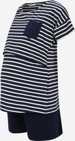 JoJo Maman Bébé Korte pyjama in Blauw: voorkant