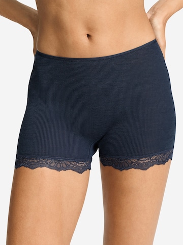 Hanro Broekje ' Woolen Lace ' in Blauw: voorkant