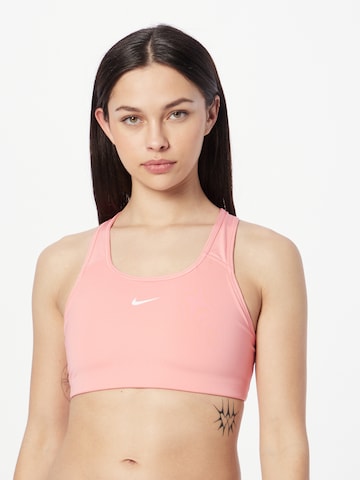 NIKE Bustier Sport bh in Roze: voorkant