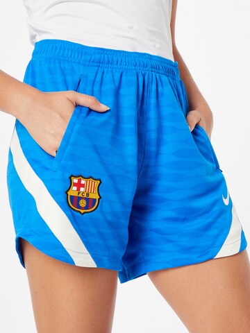 NIKE Regular Workout Pants 'FC Barcelona' in Blue