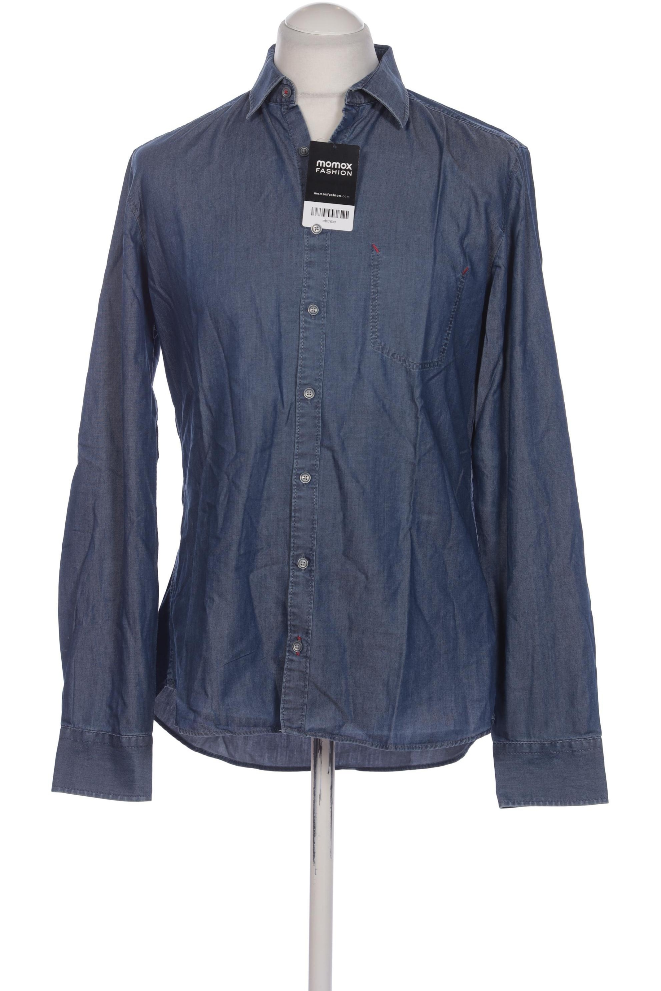 OLYMP Button Up Shirt in L in Blue: front