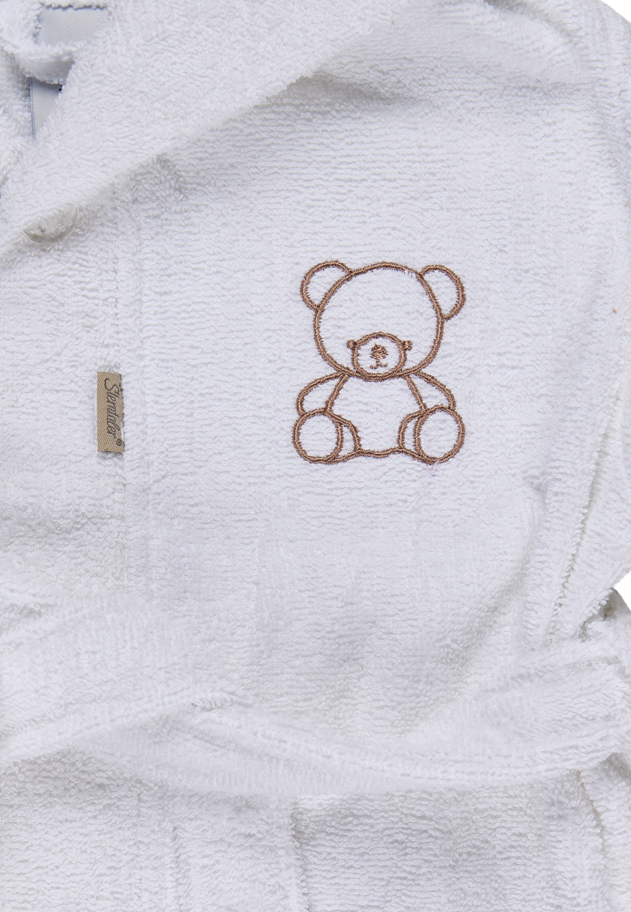 STERNTALER Bathrobe 'BÄR Bo' in White