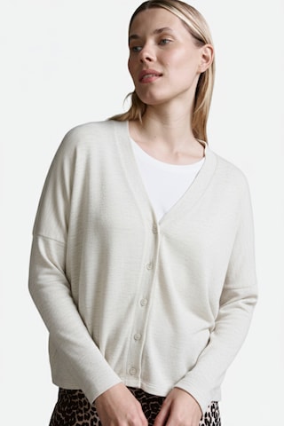 Cotton Candy Gebreid vest in Wit: voorkant