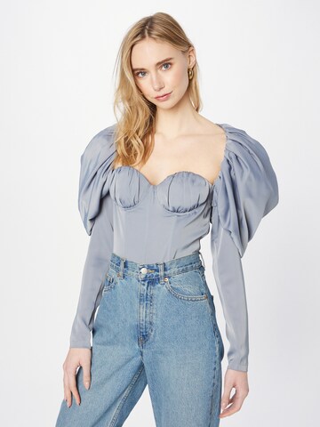 Misspap Blouse Bodysuit in Blue: front