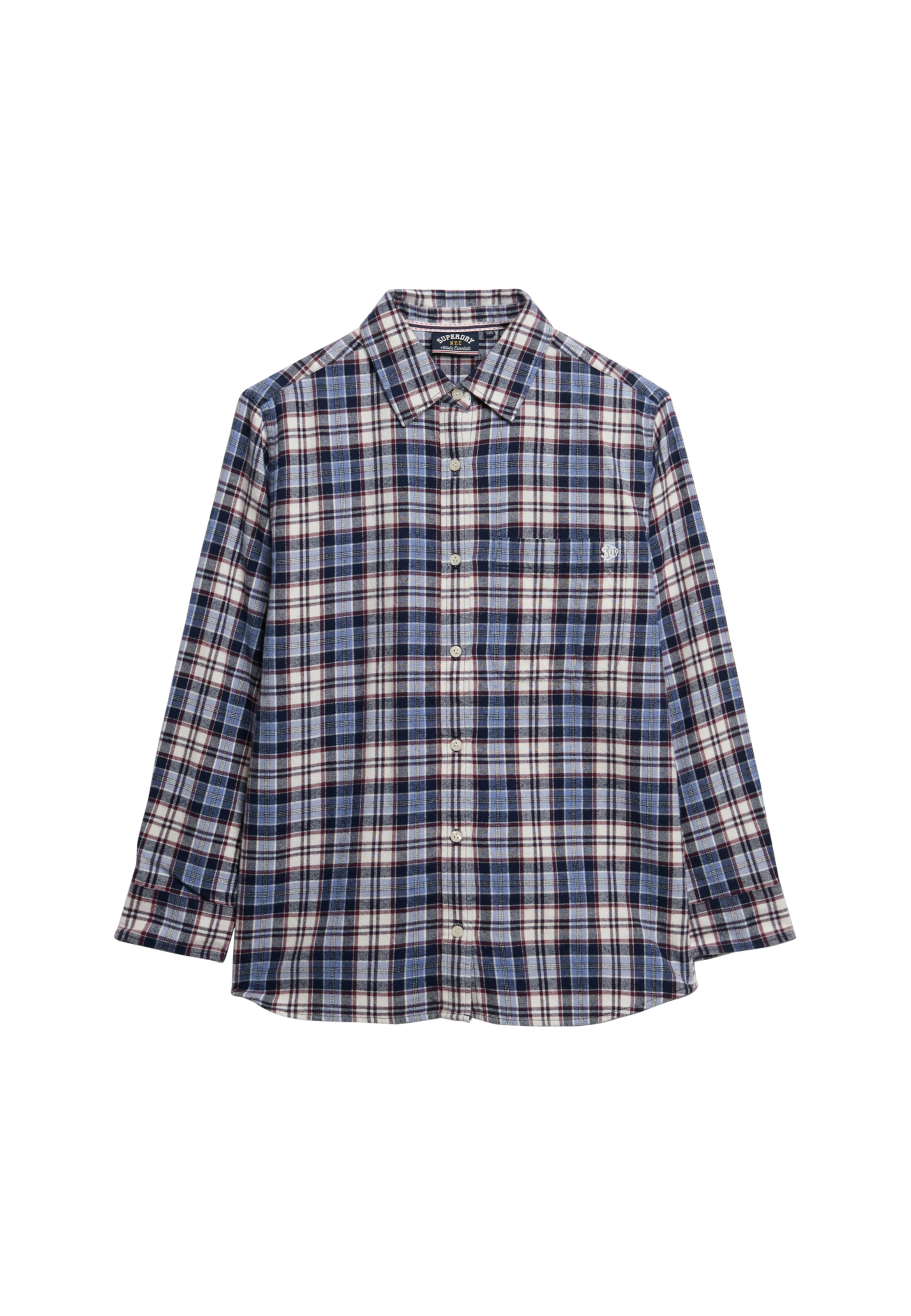 Superdry Chemisier en bleu / rouge foncé / blanc, Vue avec produit