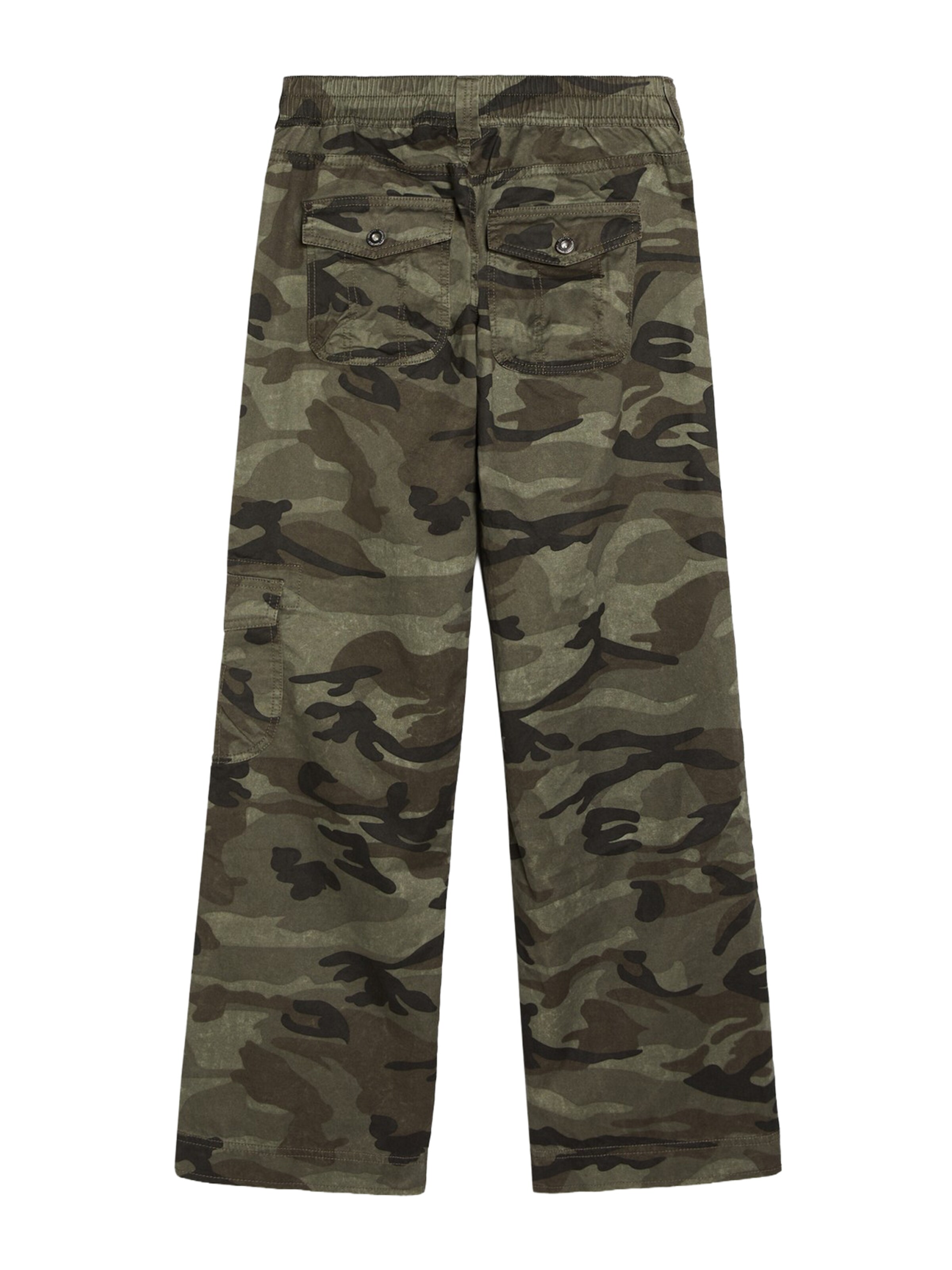 Regular Pantalon cargo Bershka en vert : derrière