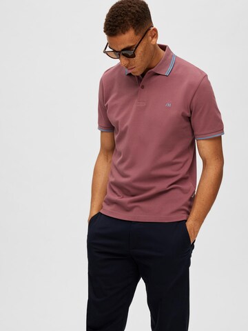 SELECTED HOMME Poloshirt 'Dante' in Pink