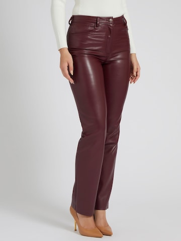 GUESS Regular Pants in Red: front