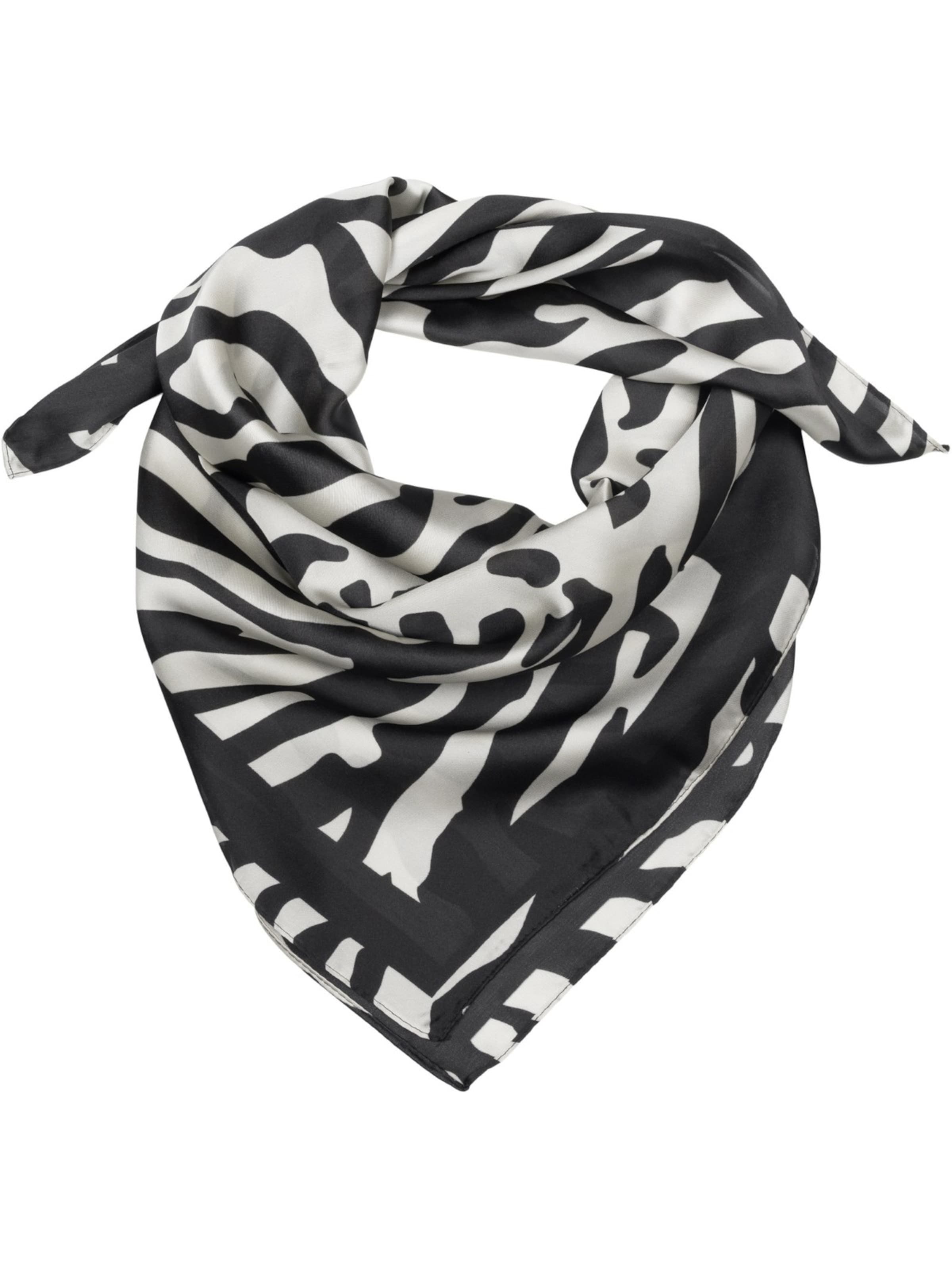 styleBREAKER Tuch 'Halstuch Zebra Muster Satin Optik'‌‌‌‌‌‌‌ in Schwarz