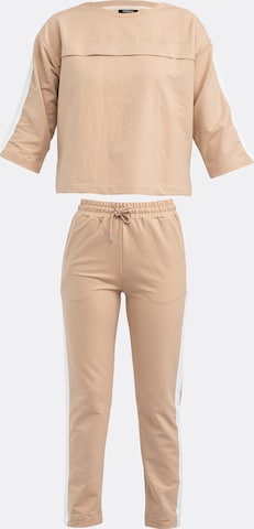 Tom Barron Tracksuit in Brown: front