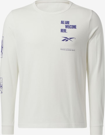 Reebok Shirt 'All Are Welcome Here' in Wit: voorkant