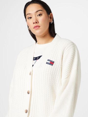Tommy Jeans Curve Knit Cardigan in White
