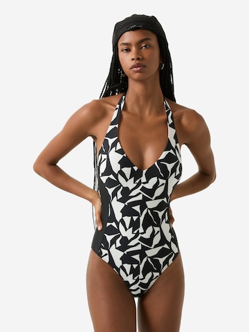 Bogner Fire + Ice Bustier Badeanzug 'Zahara' in Schwarz: Vorderseite