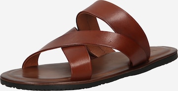 Bata Mules in Brown: front