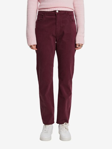 ESPRIT Slimfit Broek in Rood: voorkant