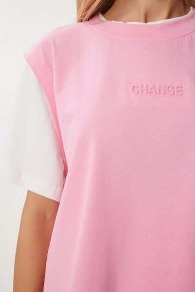 Happiness İstanbul Μπλουζάκι σε ανοικτό ροζ / λευκό, Άποψη προϊόντος