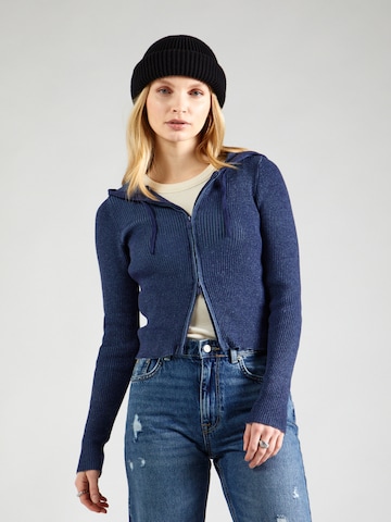 Monki Gebreid vest in Blauw: voorkant