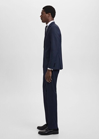 MANGO MAN Slim fit Pleated Pants 'Milan' in Blue
