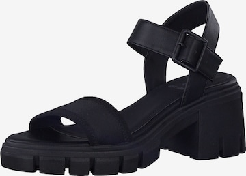 s.Oliver Strap Sandals in Black: front