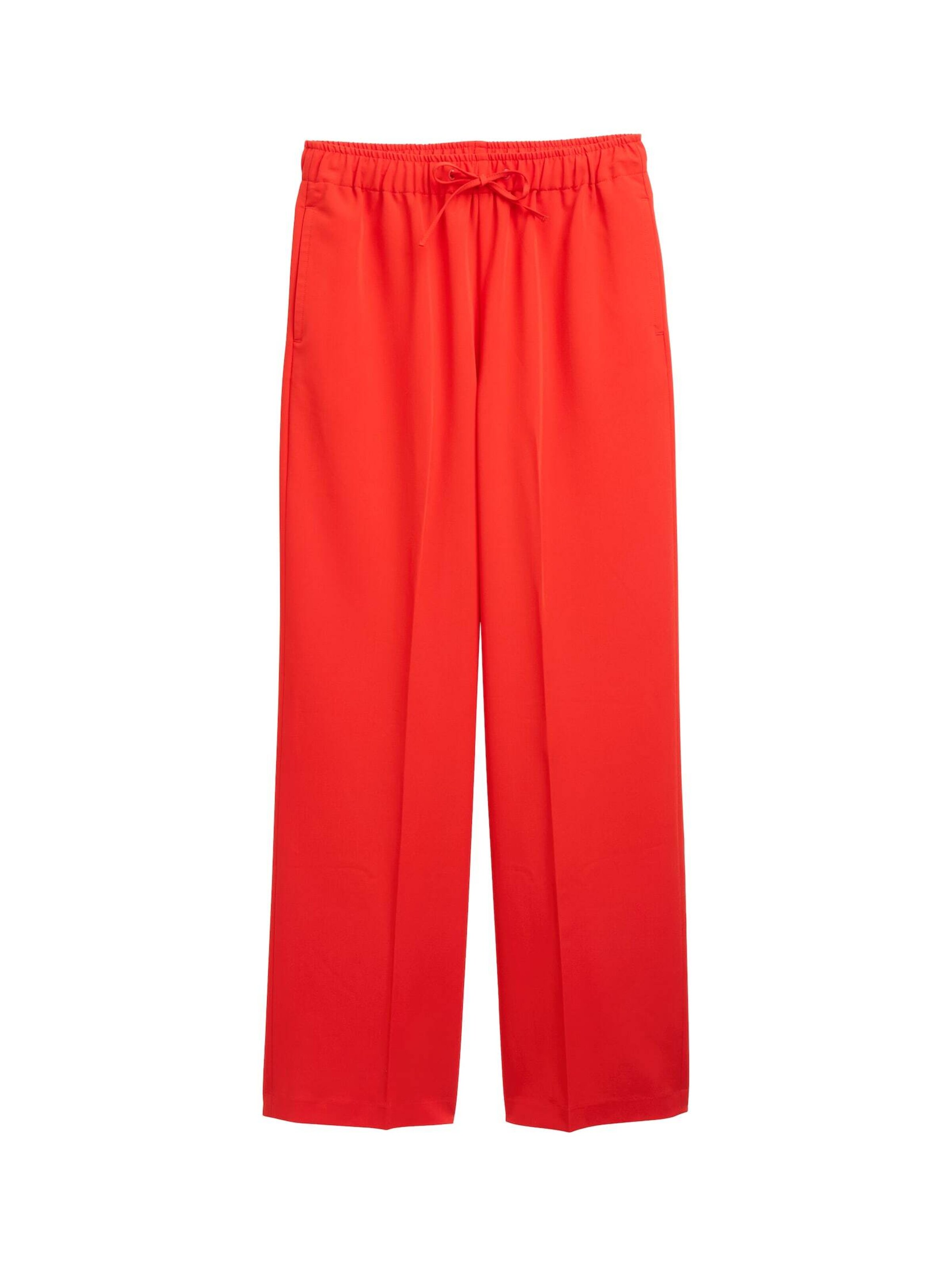 TOM TAILOR DENIM Trousers with creases in Red: front