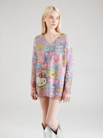 GCDS Gebreide jurk 'HELLO KITTY' in Gemengde kleuren: voorkant