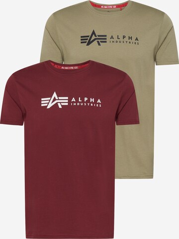 T-Shirt ALPHA INDUSTRIES en vert : devant