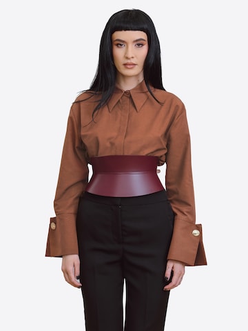 Haute Cuir - Cinturón 'Rounded Hourglass Corset Belt' en rojo: frente