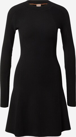 BOSS Knitted dress 'Firoko' in Black: front