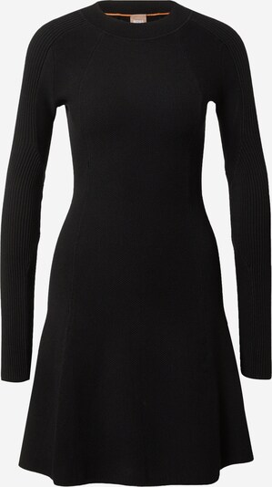 BOSS Stickad klänning 'Firoko' i svart, Produktvy