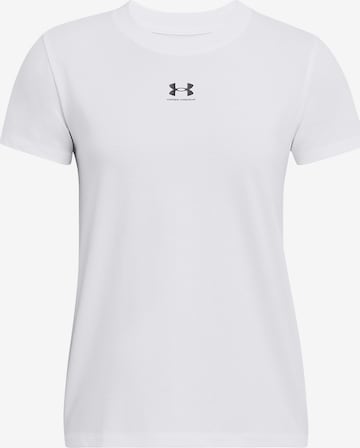 UNDER ARMOUR Performance Shirt 'Off Campus' in White: front